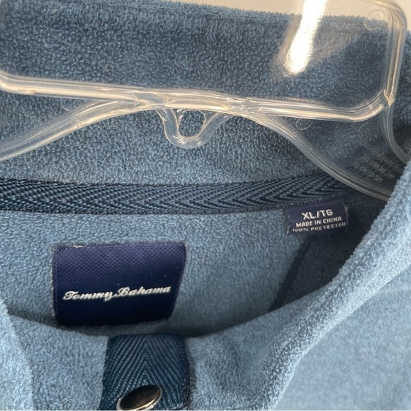 Tommy Bahama Men’s Quarter Snap Mock Neck Pullover XL Blue Fleece Collared - Picture 6 of 9